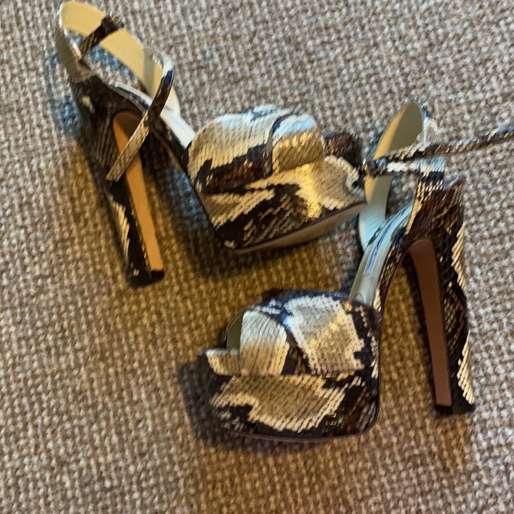 Nwt Brian Atwood Python Platform Stilettos Euro 36 - image 5